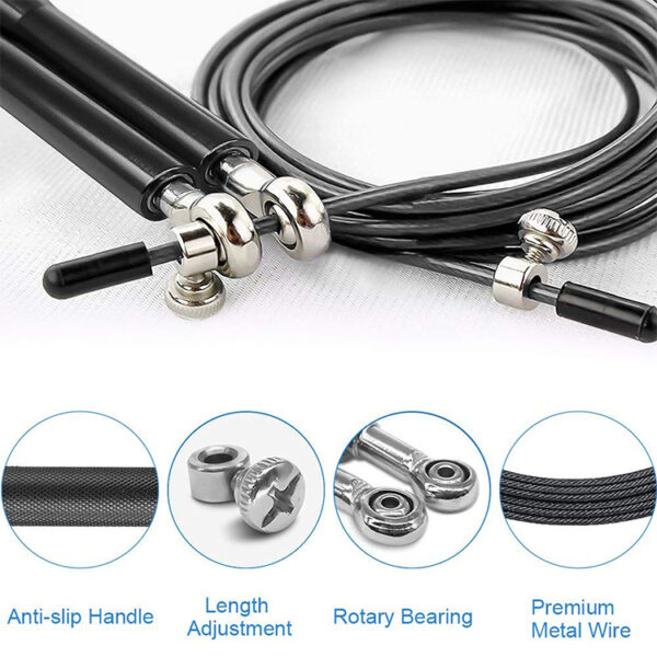 Speed rope springtouw zwart met aluminium handvatten - specs 1